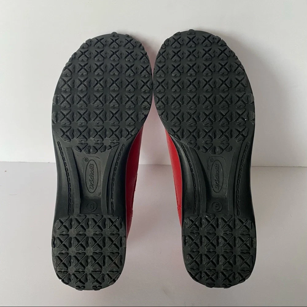 Dr Scholls Double Air Pillo Insole Loafers Shoes Side Zip Leather Red Womens Sz5 - Picture 6 of 6